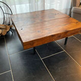 Solid oak beam coffee table