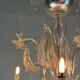 Venetian chandelier in colorless murano glass, 6 arms of light circa 1950