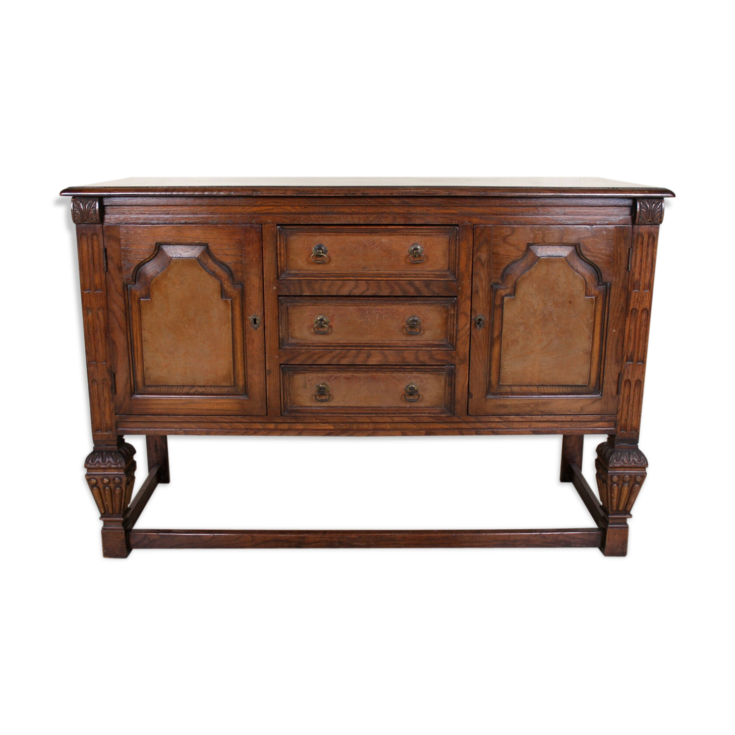 Antique oak carved art & crafts buffet