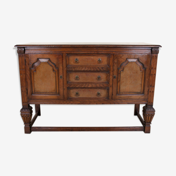 Antique oak carved art & crafts buffet