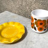 Empty cup ceramic pocket St Clément yellow National Lottery vintage 60s