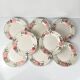 Set of 8 dessert plates: Cameo Florals Malaysia porcelain 1970–90