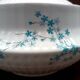 Soupière en porcelaine blanche FD Chauvigny France, motif Myosotis