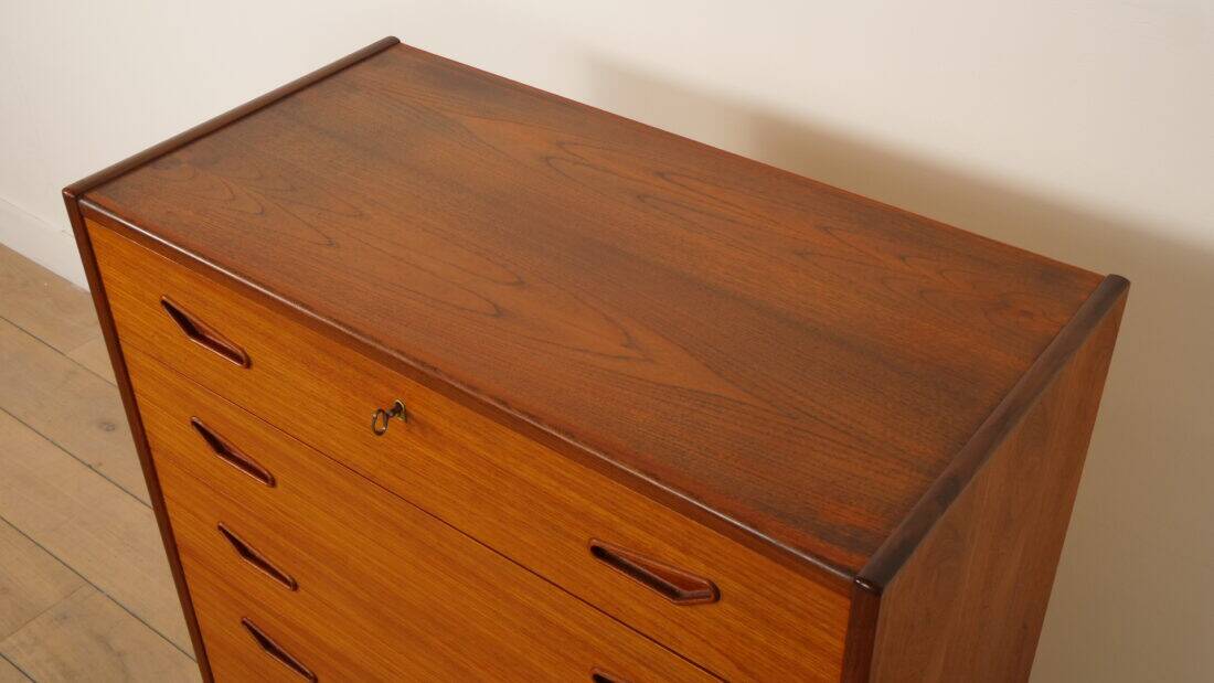 Commode danoise vintage 6 tiroirs en teck