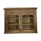 Old glass-fronted Parisian buffet in raw solid wood