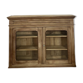 Buffet parisien vitré ancien en bois massif brut