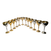 12 vintage silver-plated and gold glasses