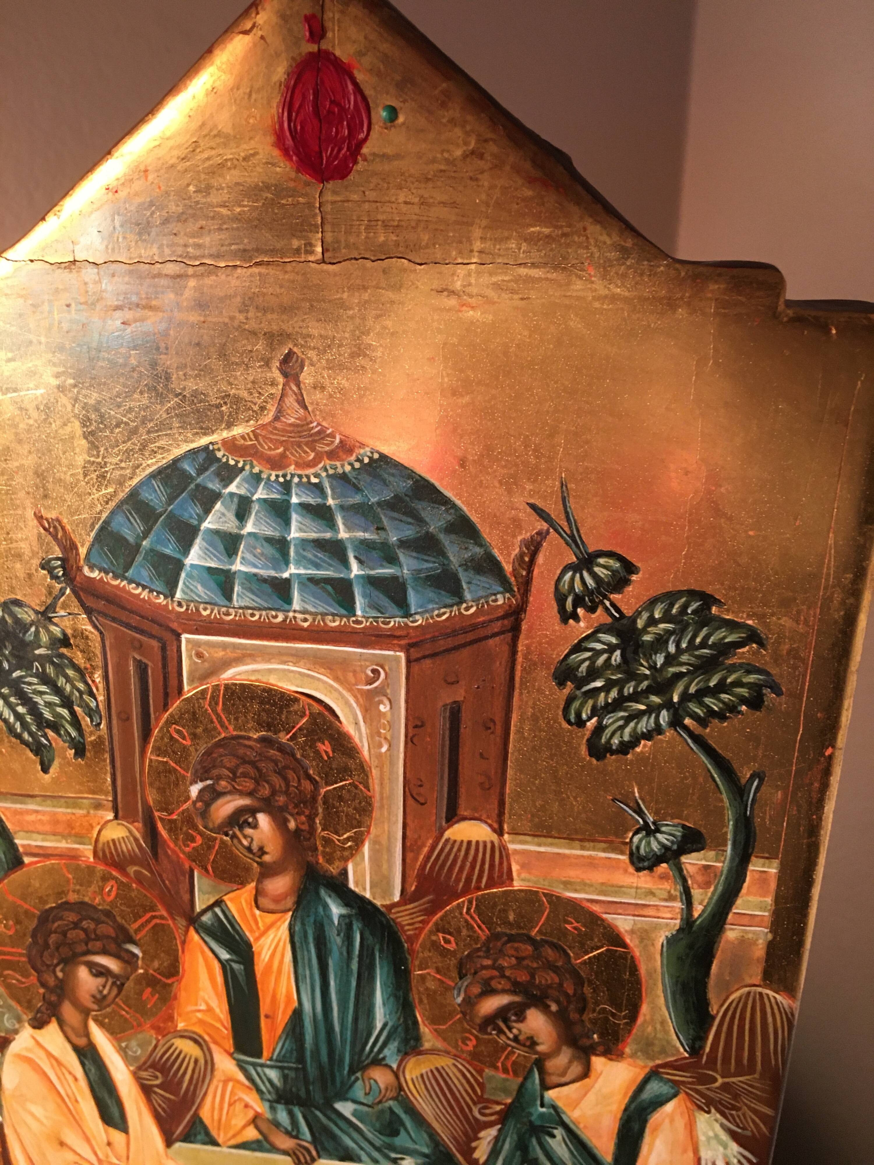 Hand painted icon on wood