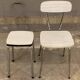 Chaise d'atelier en formica beige et acier