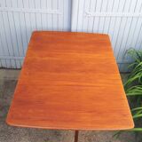 Vintage dining table console desk in teak and exotic wood from the 70s