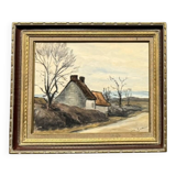 Guillermin M.: oil on panel rural landscape