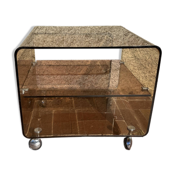 Table d'appoint, desserte vintage en plexiglas  par Michel Dumas pour