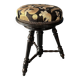 Small black round-cushionstool