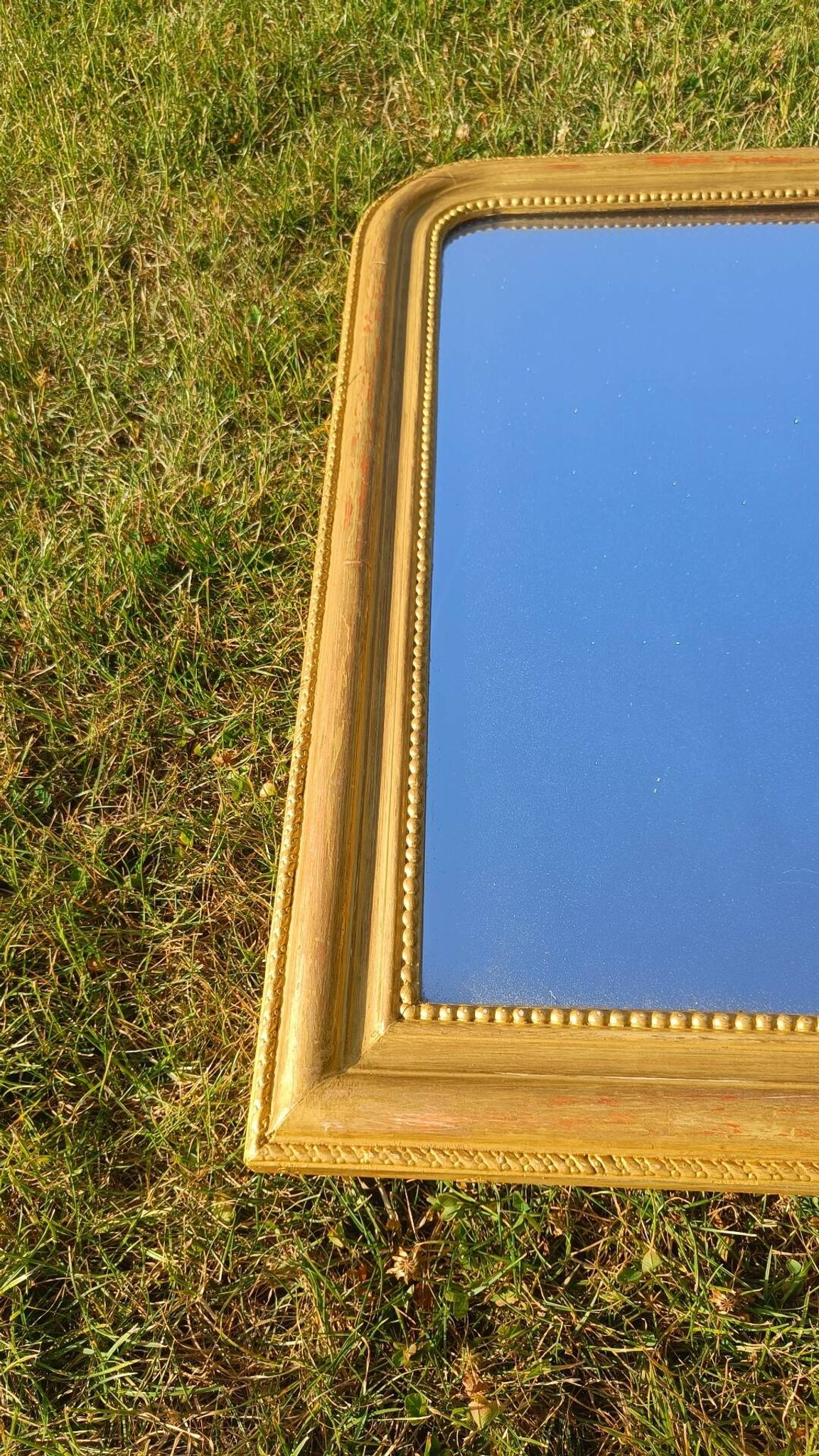Miroir Louis-Philippe ancien doré patiné