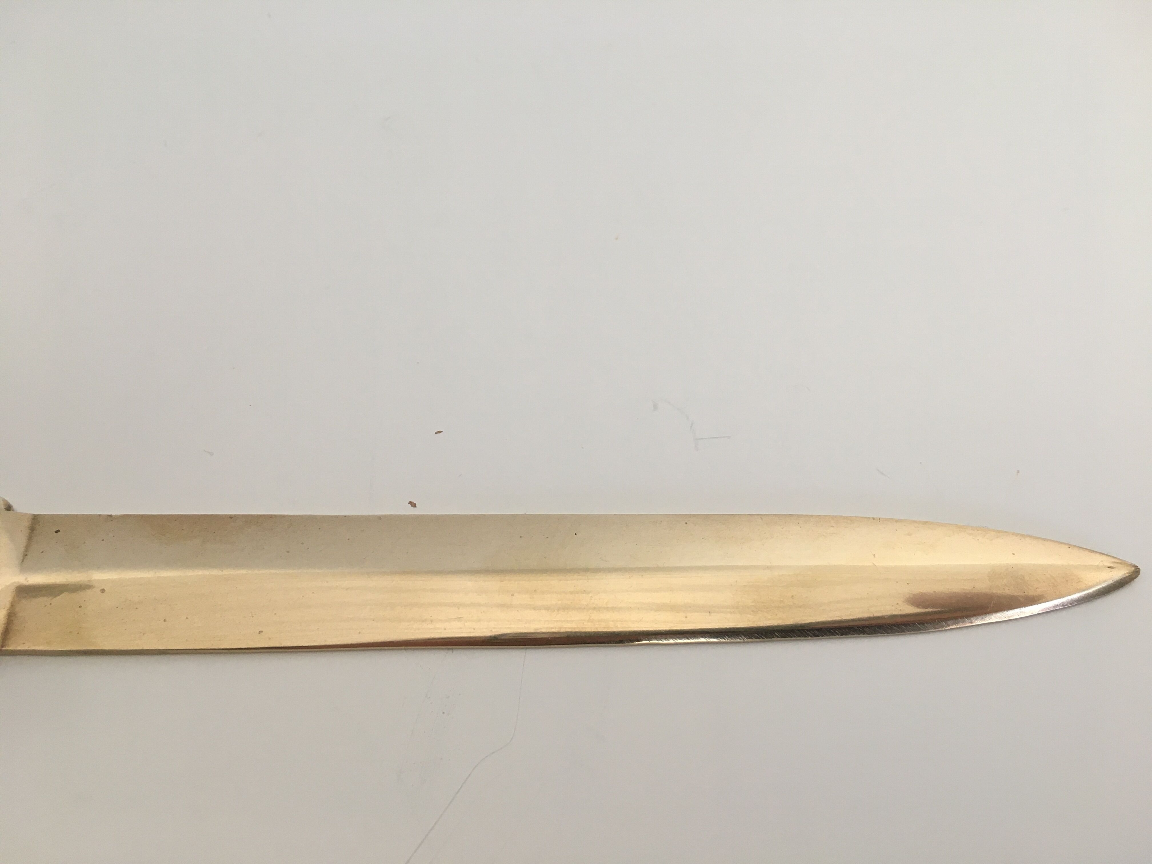 Vintage gold brass paper cutter