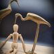 Duo brass herons
