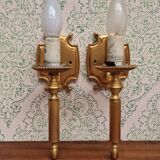 Wall lamp in golden brass from sciolari, 1970s