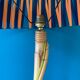 Lampadaire liseuse vintage en rotin