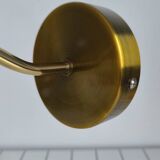 Large wall light in holophane glass and brass