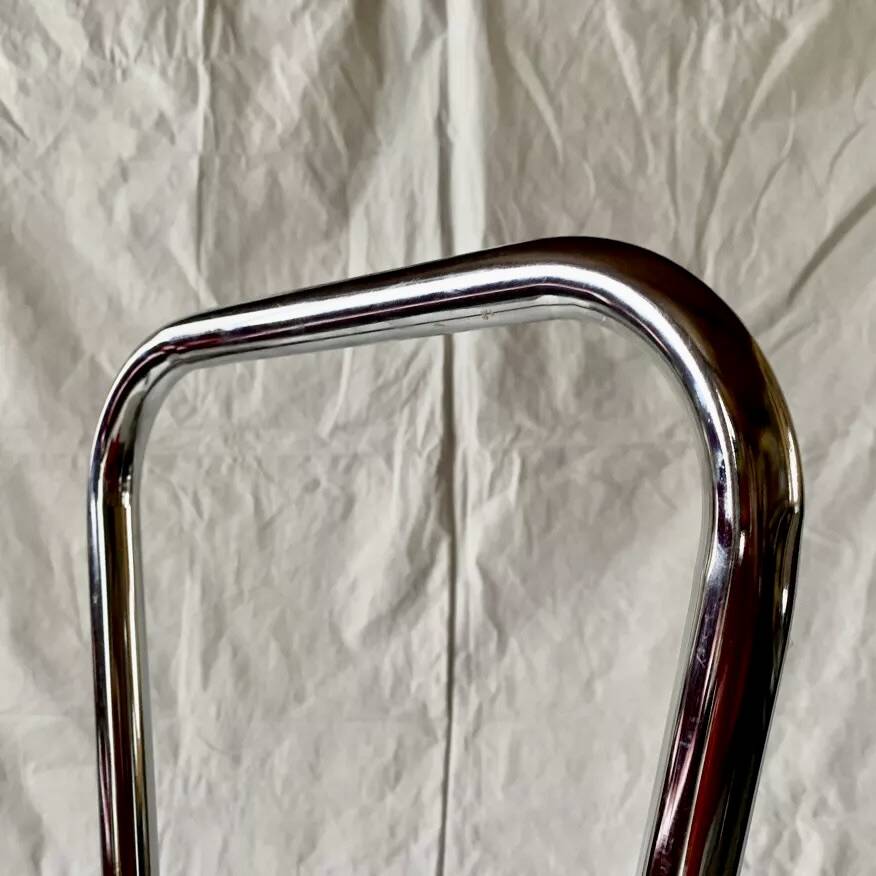 Vintage stepladder in Formica, wood and chromed metal