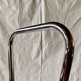 Vintage stepladder in Formica, wood and chromed metal