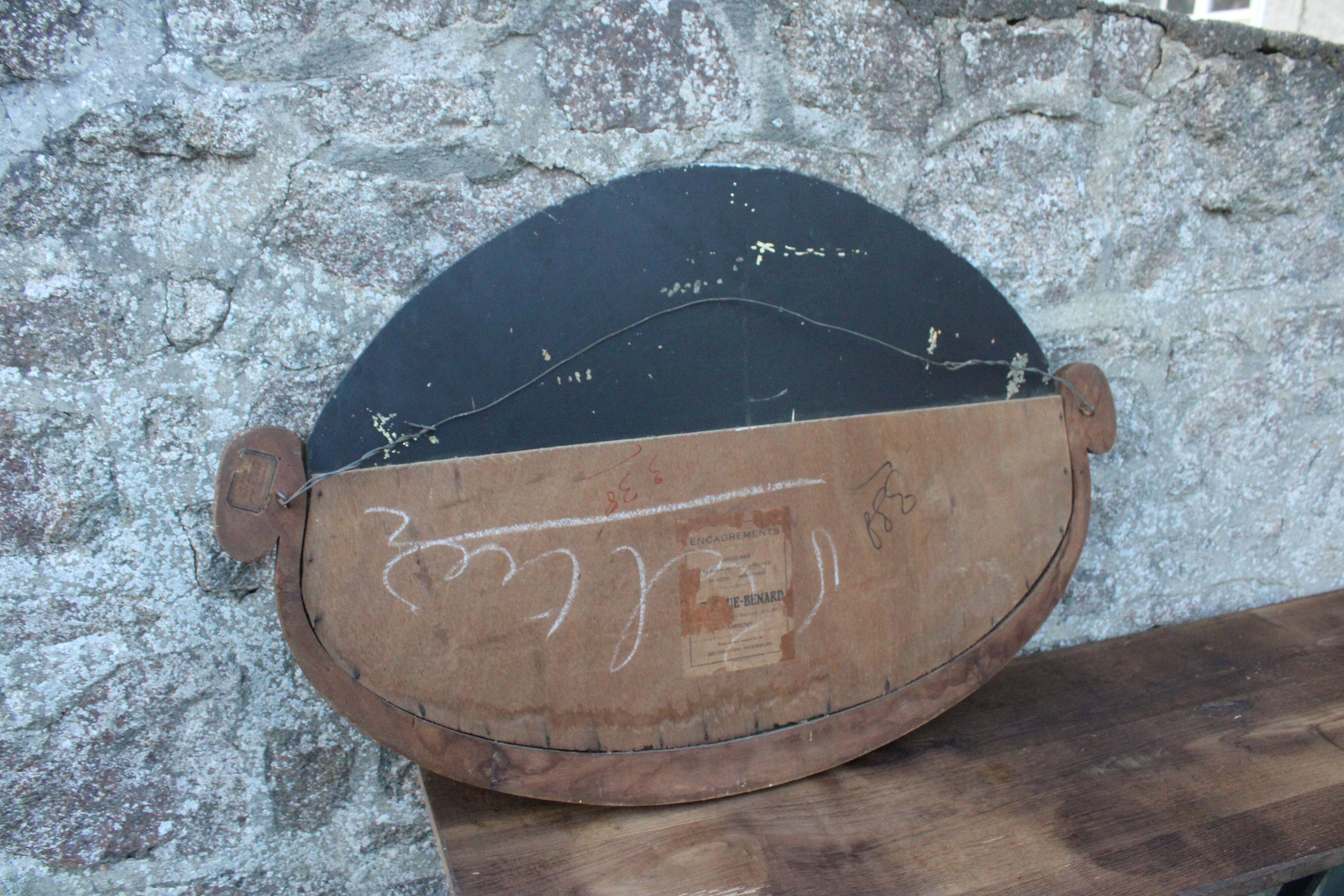 Art Deco mirror from the 1930s – Beveled glass & carved frame