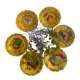 Set of 6 dessert plates in Sarreguemines majolica.