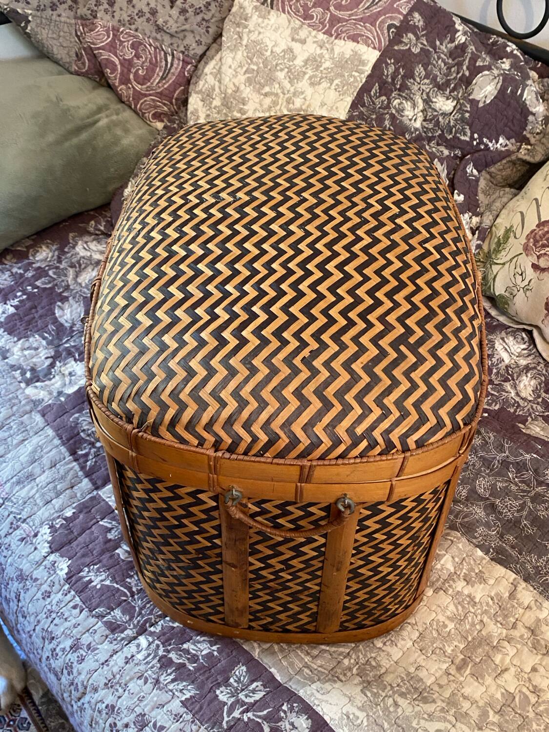 Woven bamboo storage chest
