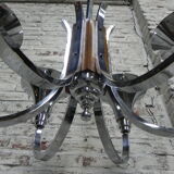 Art Deco hanging lamp with 6 chromed vials