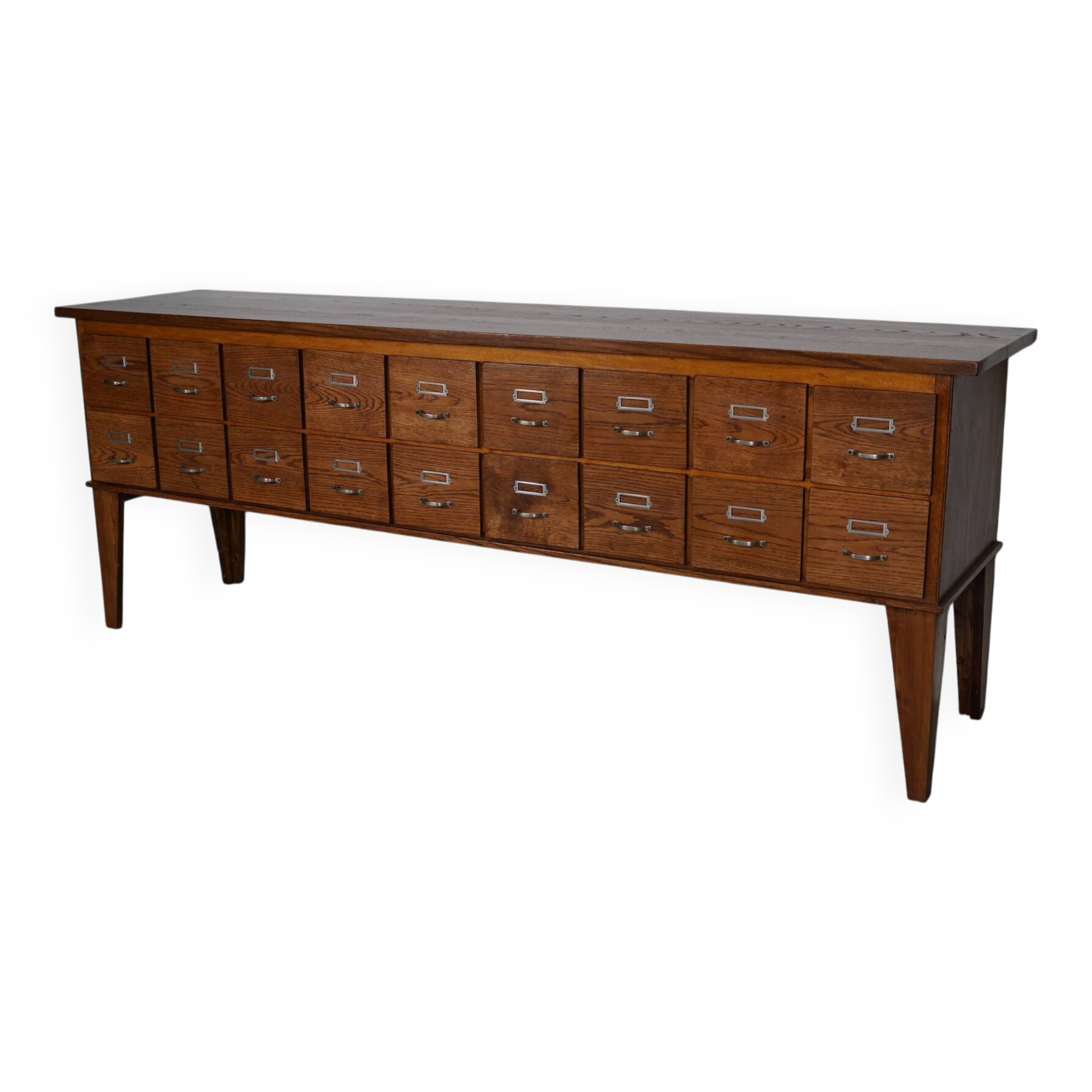 Vintage Dutch Oak Apothecary Sideboard / Filing Cabinet, 1950s