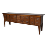 Vintage Dutch Oak Apothecary Sideboard / Filing Cabinet, 1950s