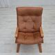1970s, Norwegian armchair, model "Kengu", furniture leather.