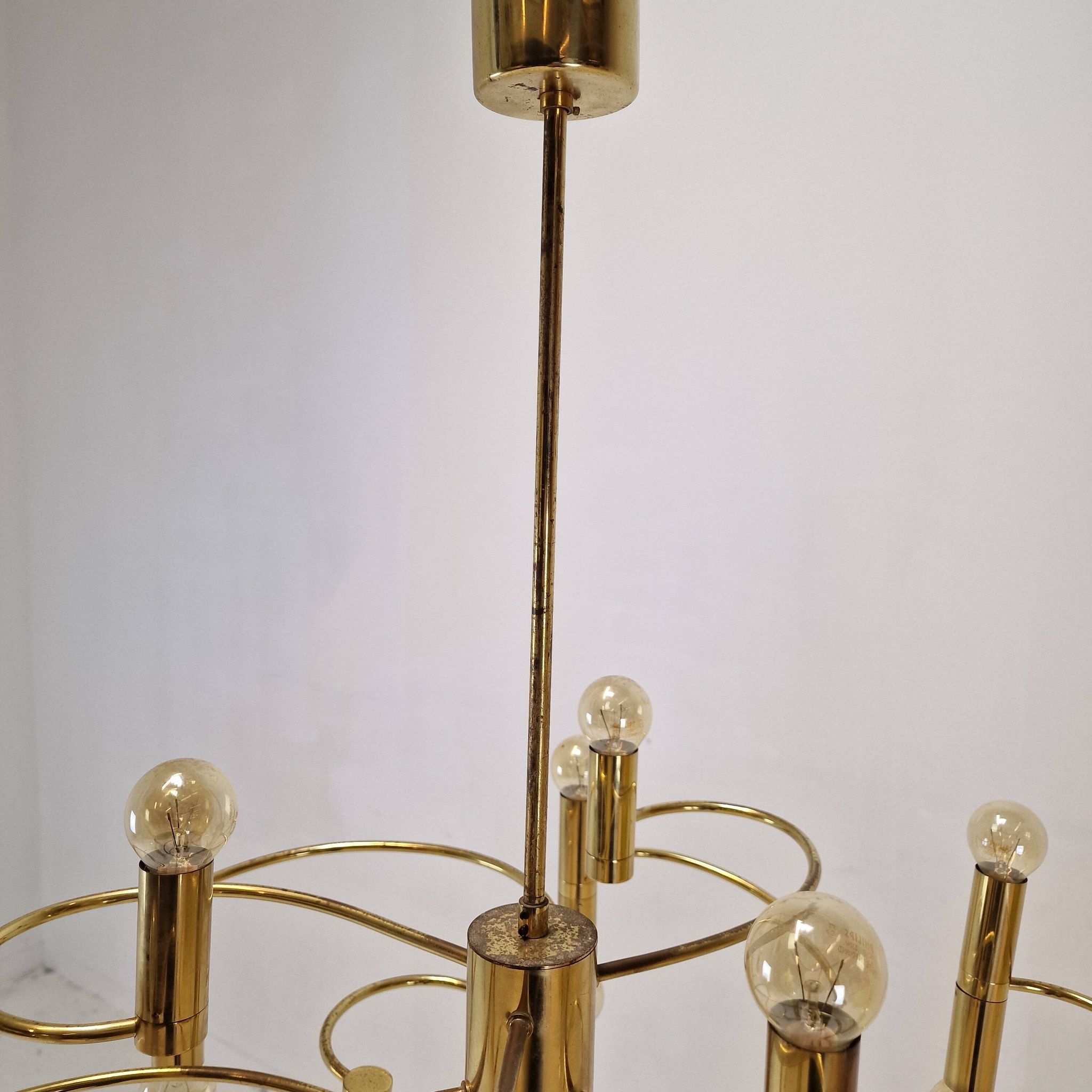 Mid Century Chandelier Designed by Sciolari, 1970's (2 available)