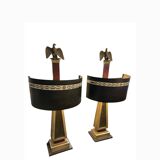 French 1805 Original First Empire pair of “ Napoleonic  Bronze floor lamps