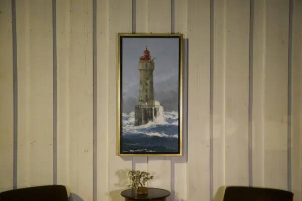 Painting "The Lighthouse of La Jument" figurative art by Julian Taylor 1990