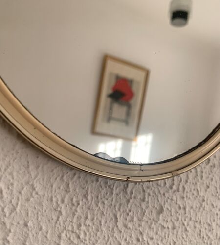Miroir vintage 1960 rétroviseur asymétrique forme libre - 40 x 26 cm