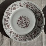 Set of 6 vintage dessert plates made in Poland with a plant motif.
