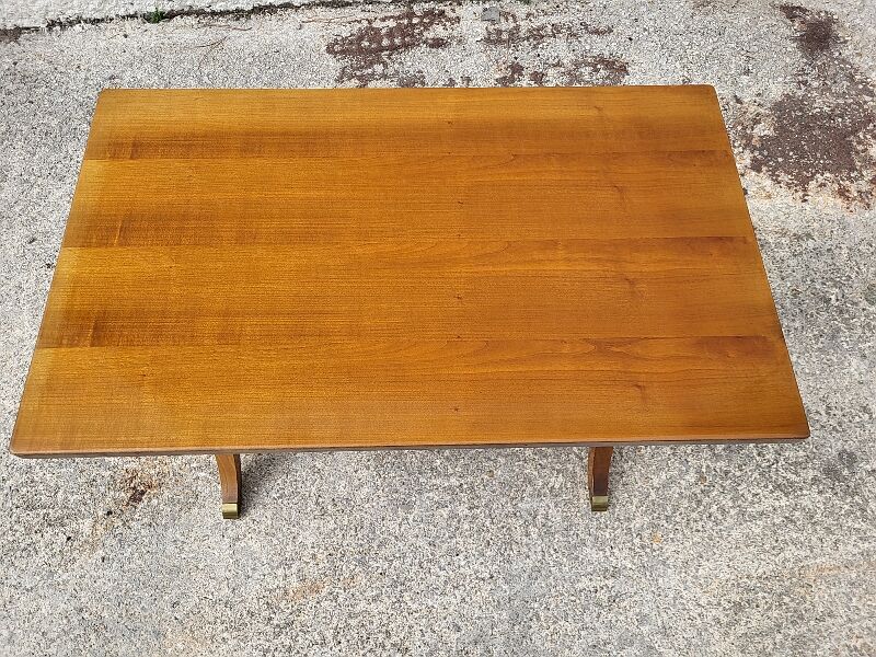 Table basse style bateau en acajou blond