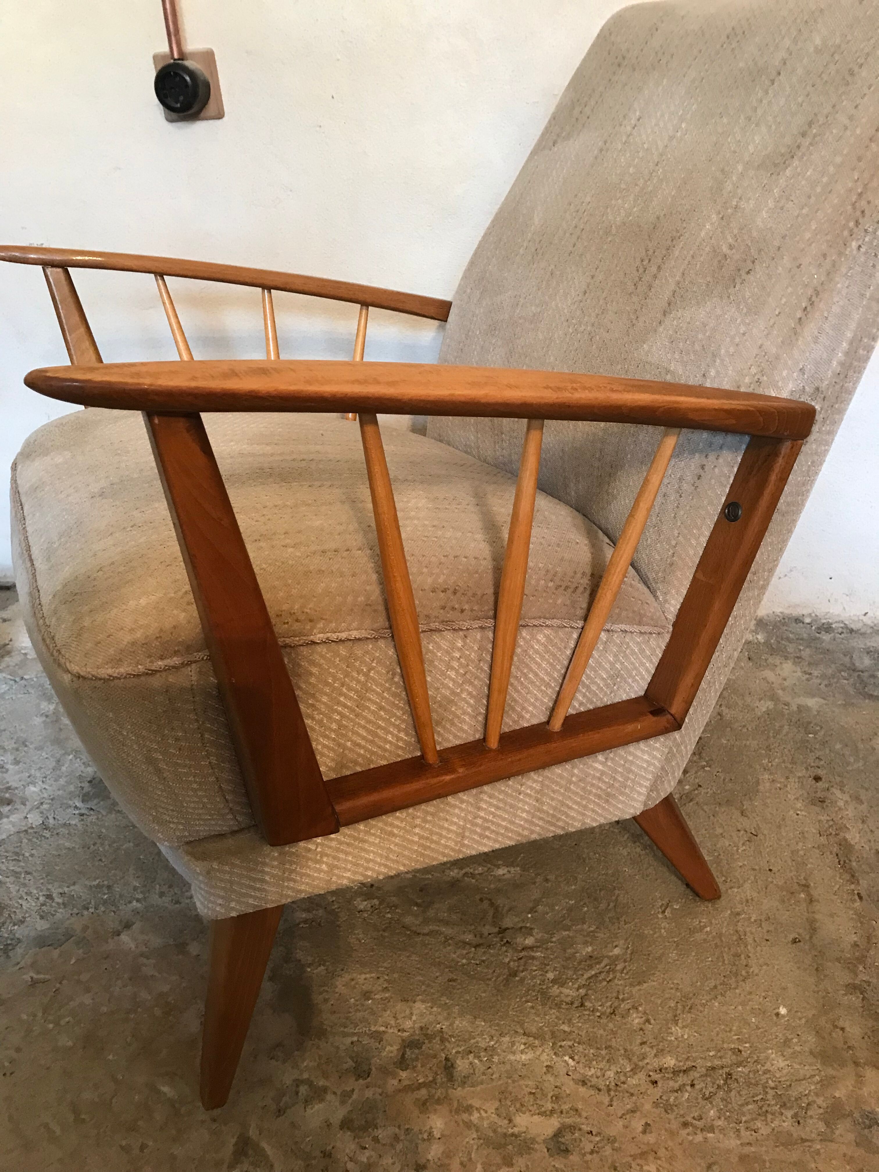 Cozy vintage mid century Scandinavian style armchair