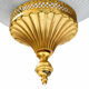 Suspension boule rond en verre blanc doré vintage