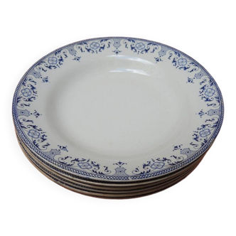 6 Anciennes Assiettes Creuses Creil & Montereau - Lavallière