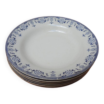 6 Old Creil & Montereau Soup Plates - Lavallière