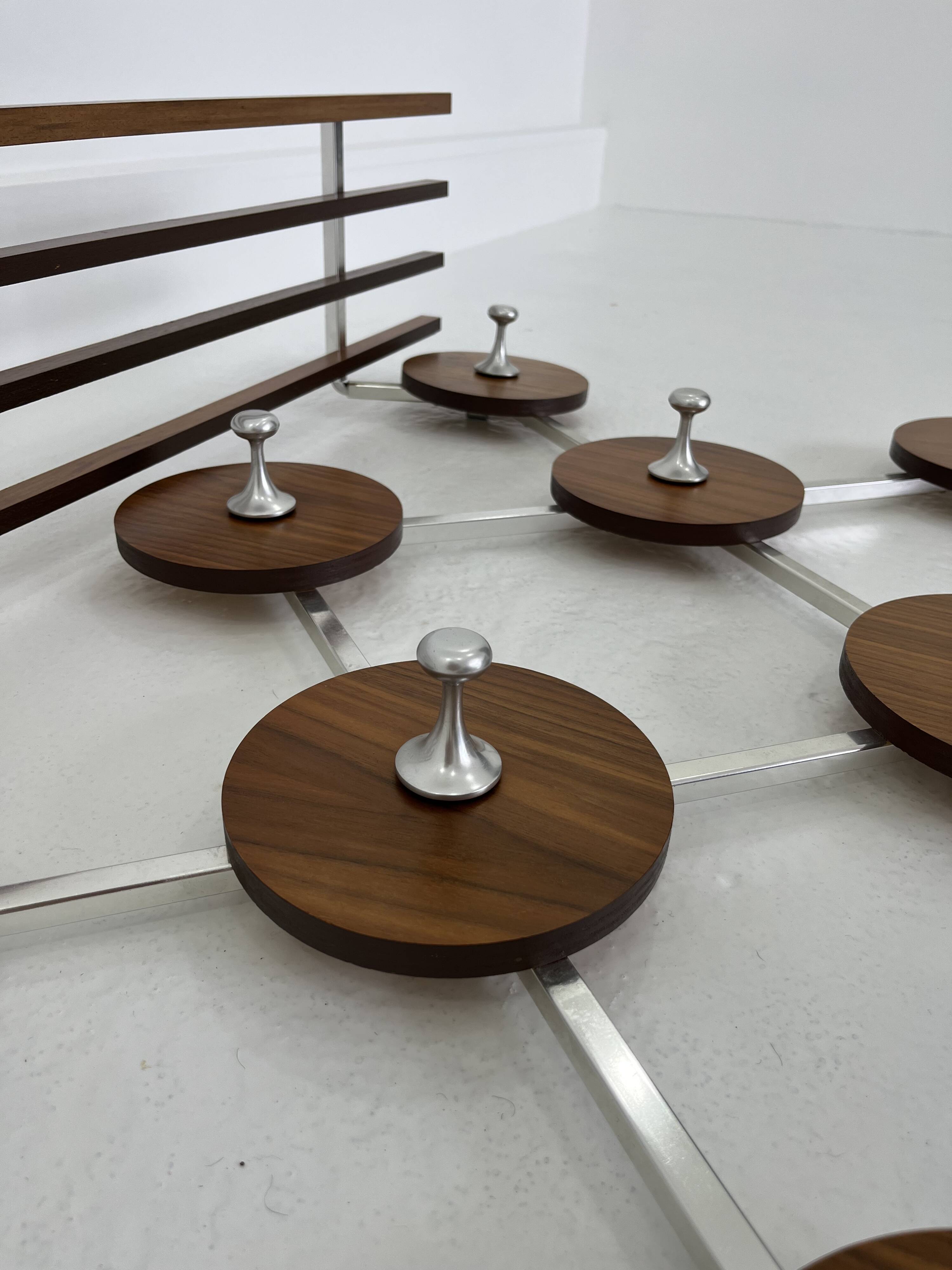 Vintage Scandinavianteak and Metal Coat Rack, 1960s