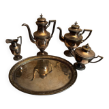 WMF antique silver-plated tea and coffee service AS Alpacca + tray – deb