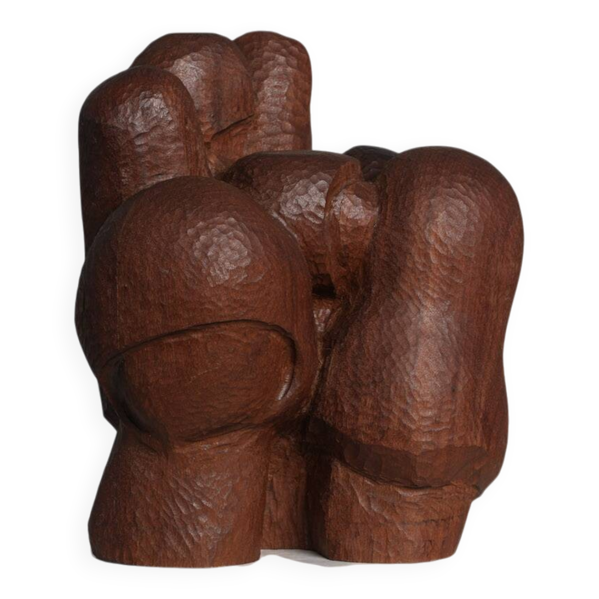 Abstract carved wood sculpture, Netherlands, 1980s