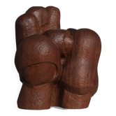 Abstract carved wood sculpture, Netherlands, 1980s