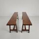 Pair of 19th century French rustic benches – solid oak