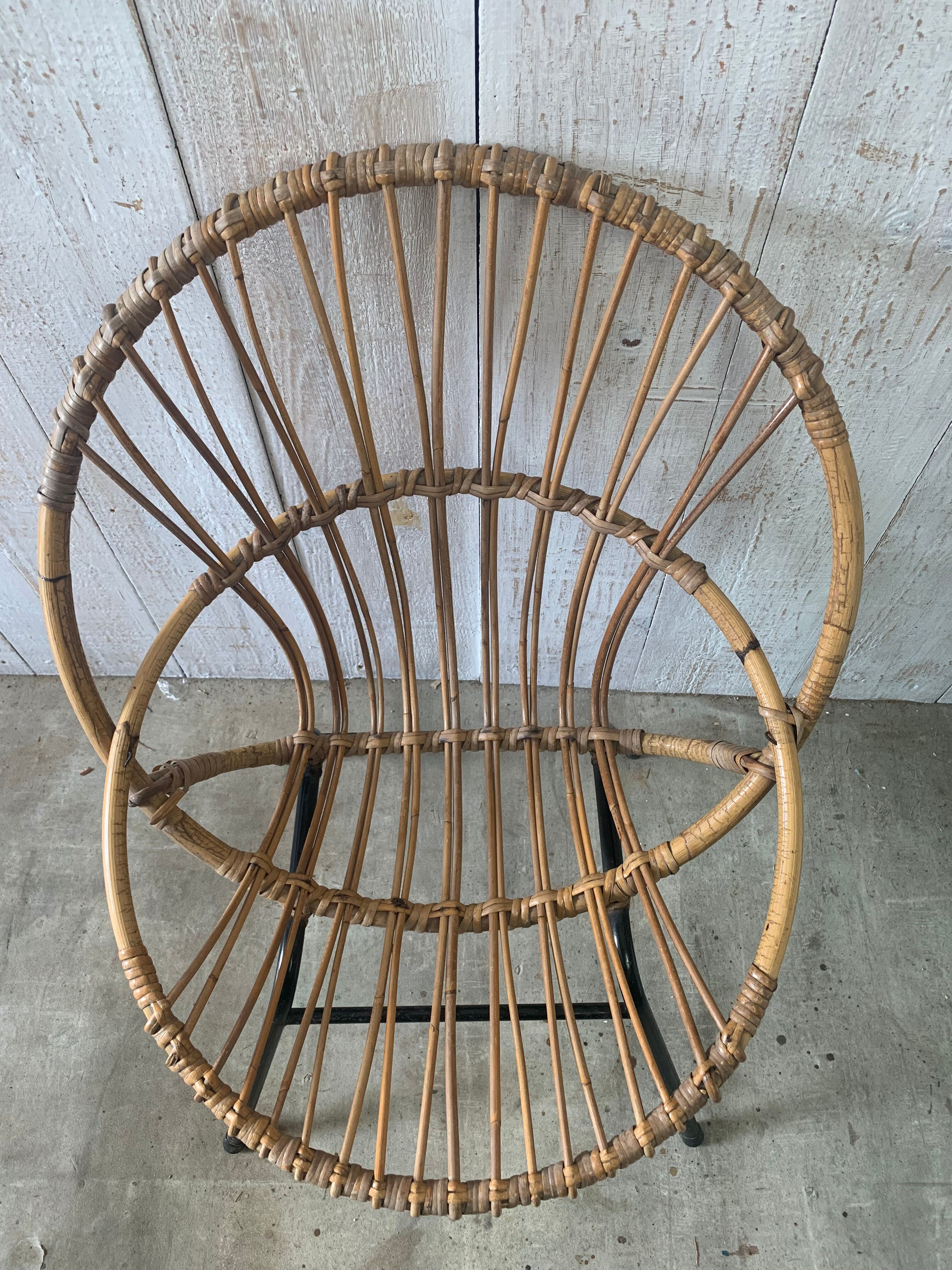 Fauteuil en rotin vintage