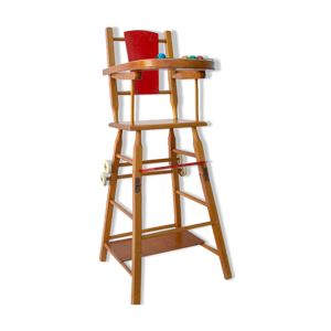 Chaise haute poupee en bois