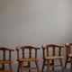 Set of 4 modern Norwegian armchairs by Krogenæs, solid pine, 1950s.